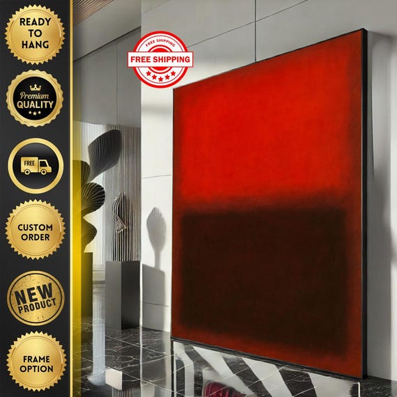 Mark Rothko Red And Black Canvas Iconic Color Field Painting Reproduction For Bold Modern Interiors