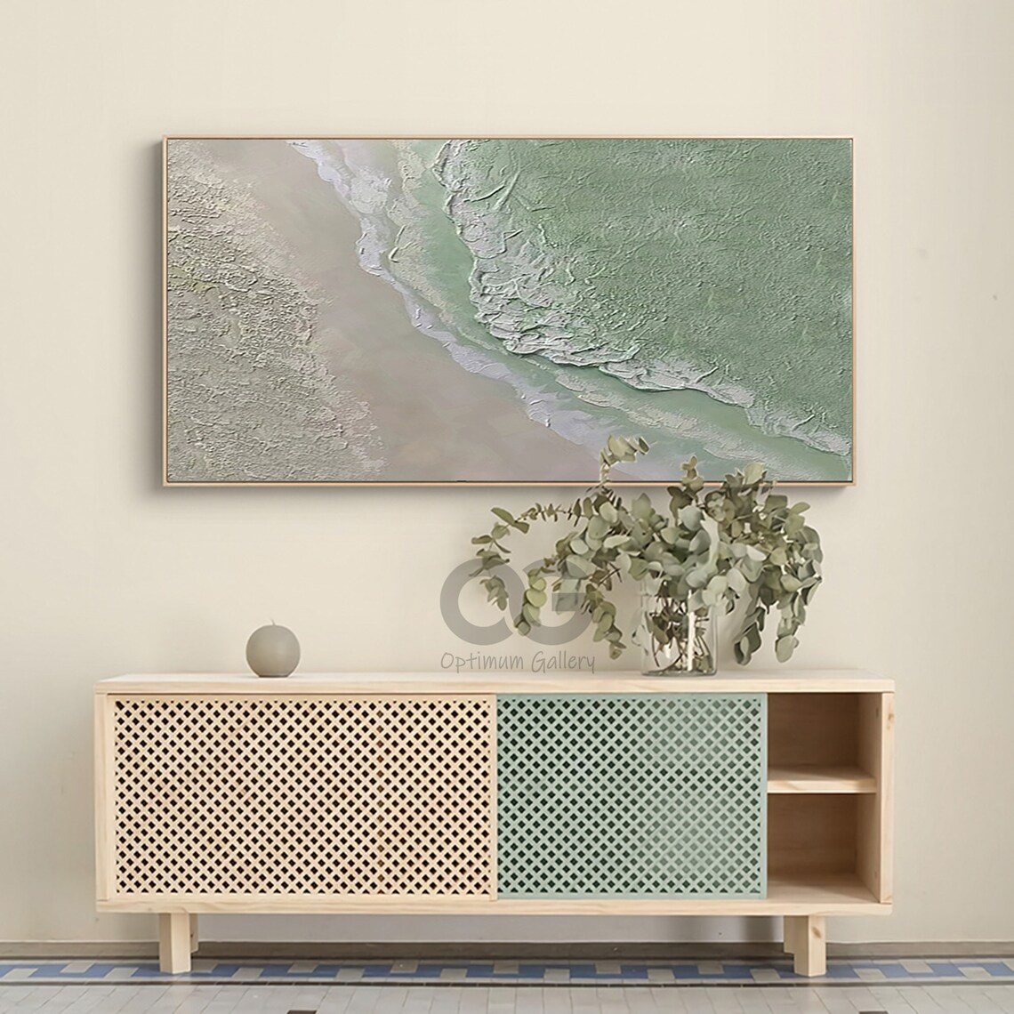 Green Coastal Wave Abstract Beach Landscape Art Print - Image 4