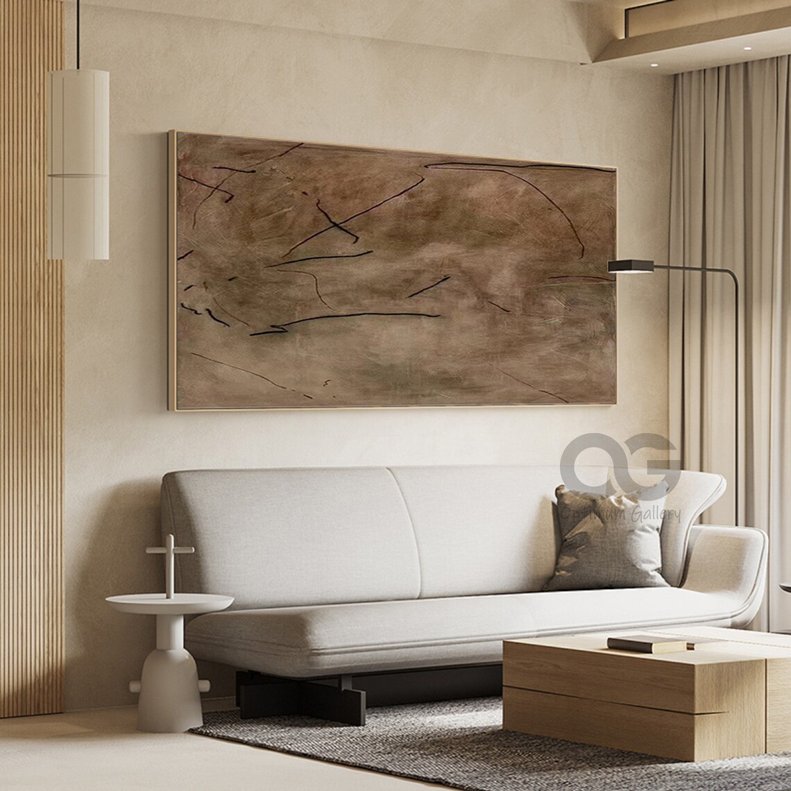 Minimalist Brown Abstract Wall Art Print, Textured - Image 4