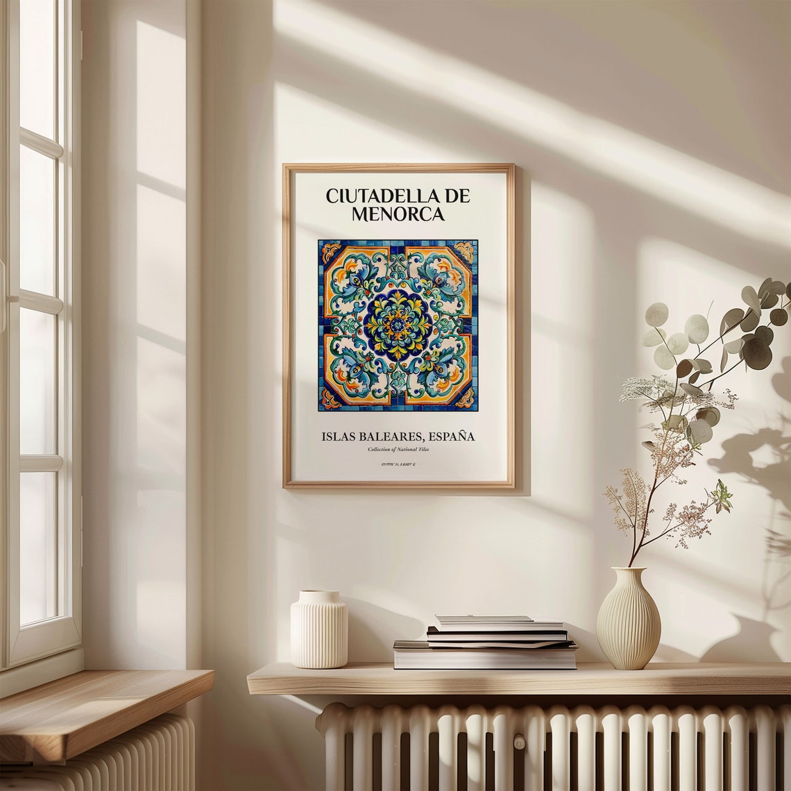Ciutadella De Menorca Baleares Spain Ornate Tile Pattern Poster - Image 3
