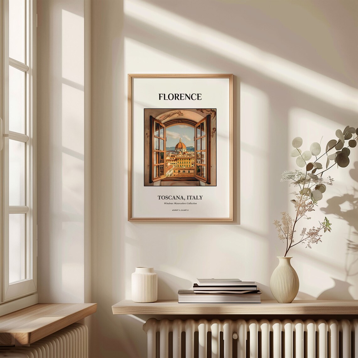 Florence Italy Duomo View Open Window Watercolor Home Decor Poster - Image 3