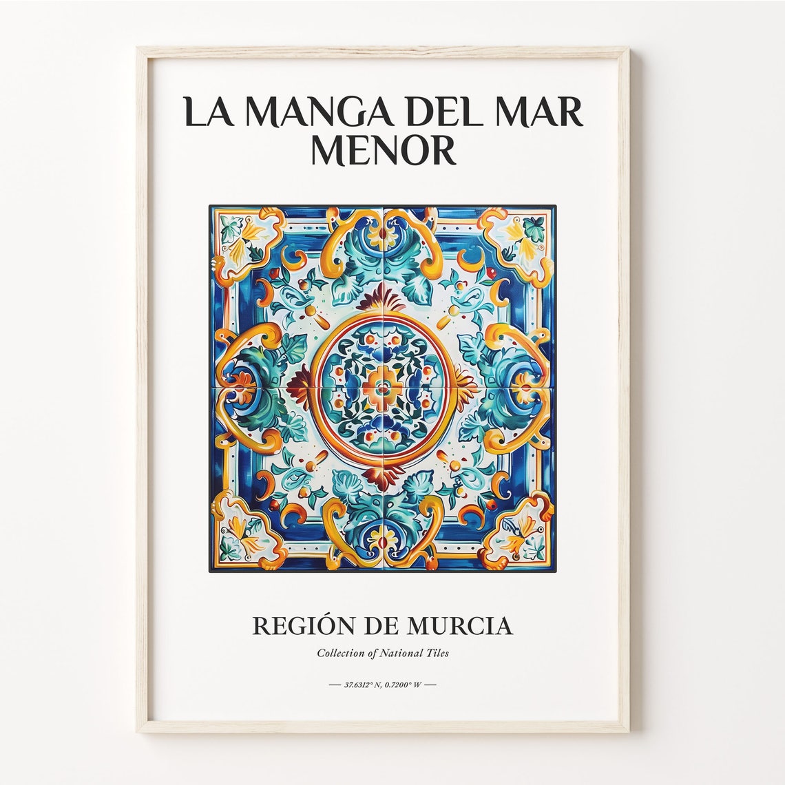 La Manga del Mar Menor Murcia Circular Medallion Tile Art Decor Poster