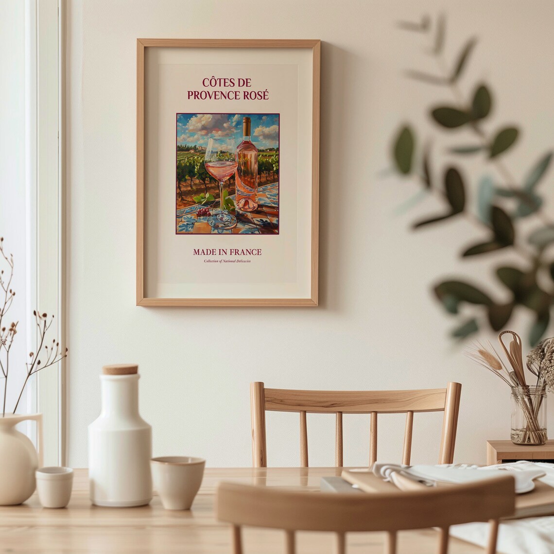 Cotes de Provence Rose French Vineyard Wine Maiolica Art Poster - Image 3