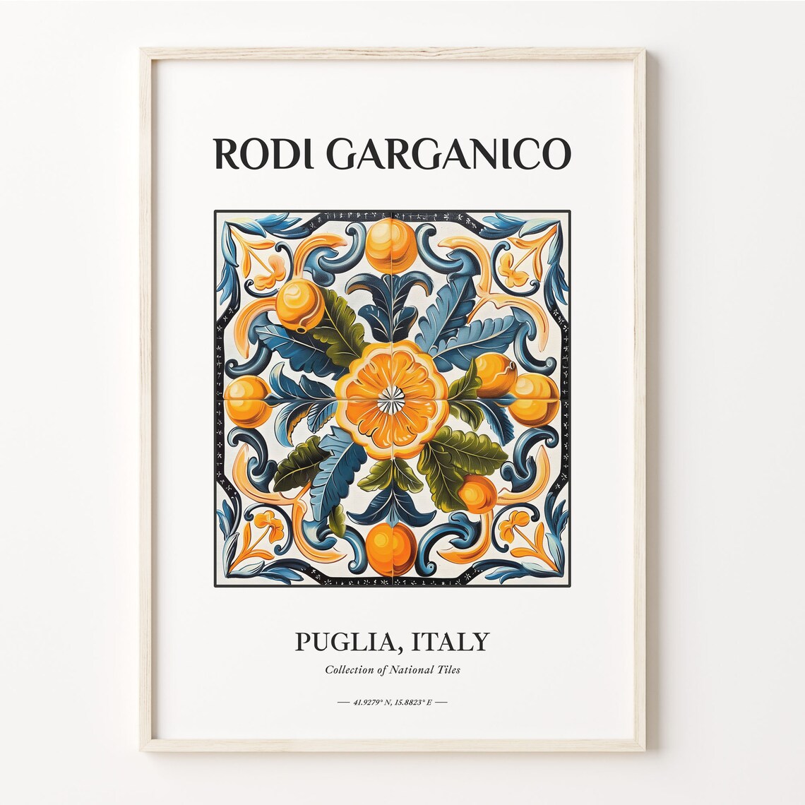 Rodi Garganico Puglia Italy Citrus Blossom Fruit Tile Art Poster