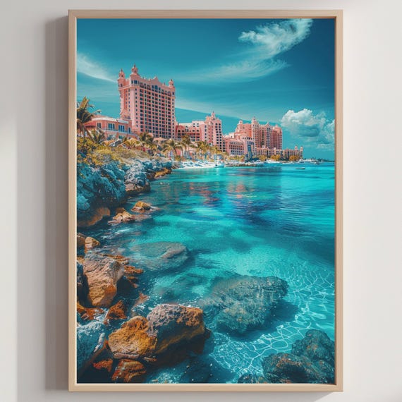 Nassau The Bahamas Caribbean Watercolor Travel Poster