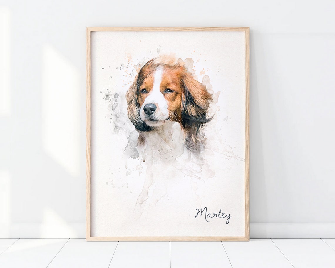 Custom Pet Portrait From Photo Dog Painting Watercolor Cat Portrait Personalized Pet Memorial Gift Dog Portrait Pet Lover Gifts