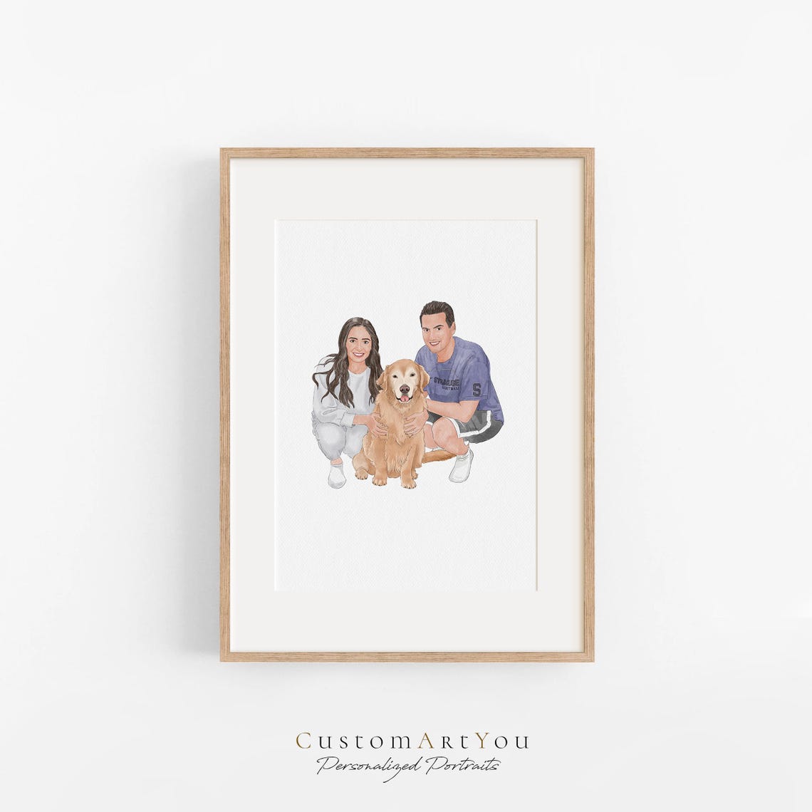 Custom Pet Portrait With Owners Dog Painting Cat Portrait Watercolor Painting Animal Portrait From Photo Pet Memorial Gift Wall Art - Image 3