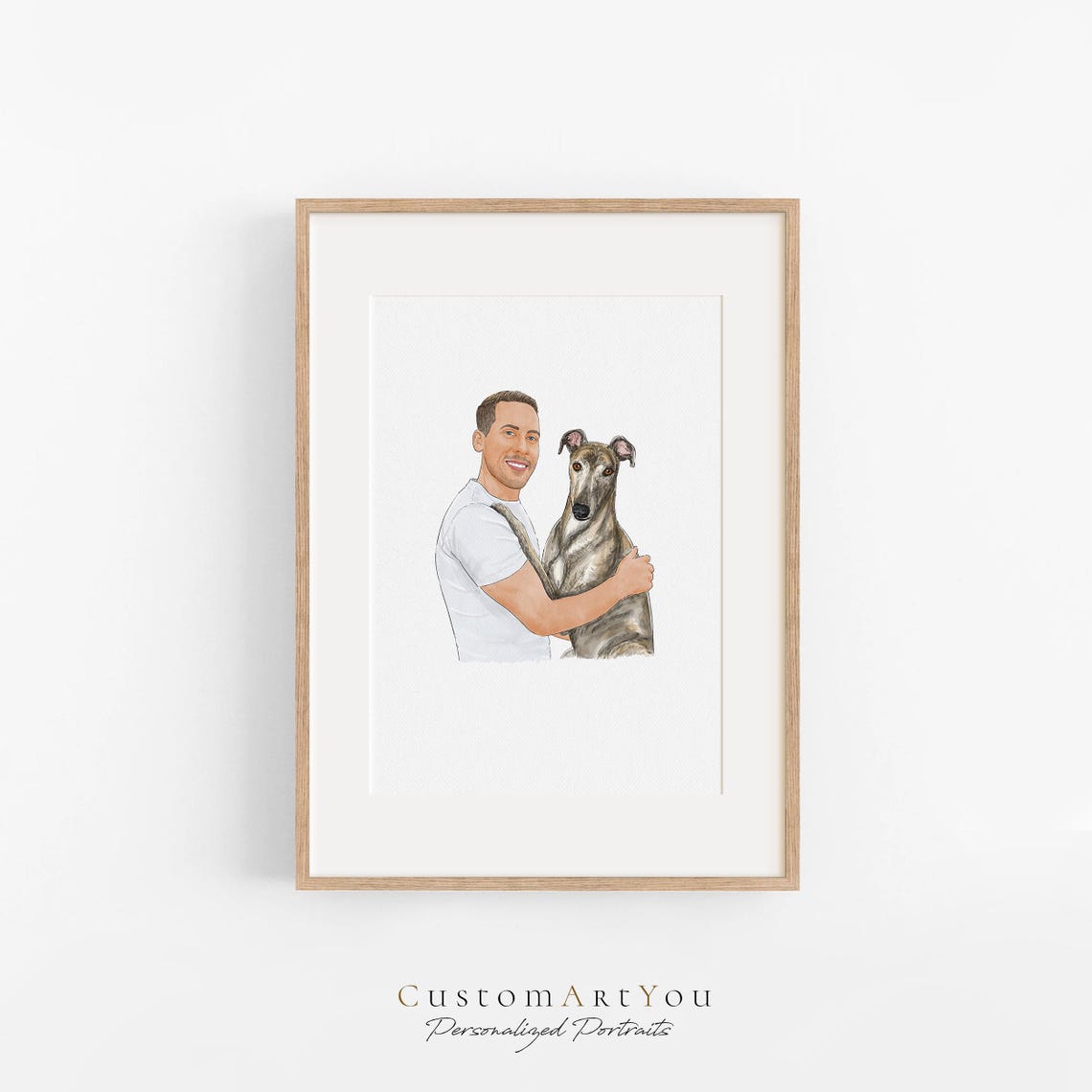 Pet Portrait From Photo Custom Dog Portrait Painting Watercolor Painting Pet With Owners Pet Memorial Gift Pet Painting - Image 3