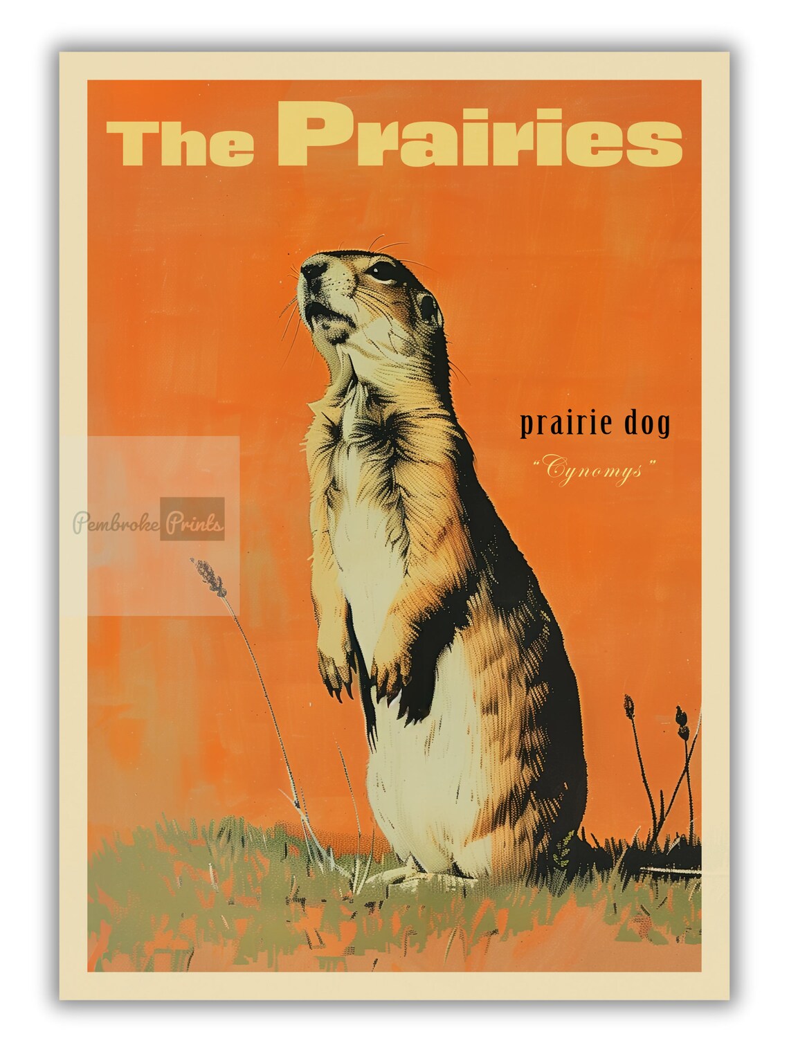 Vintage Prairie Dog Print, Retro Outdoors Poster - Image 3