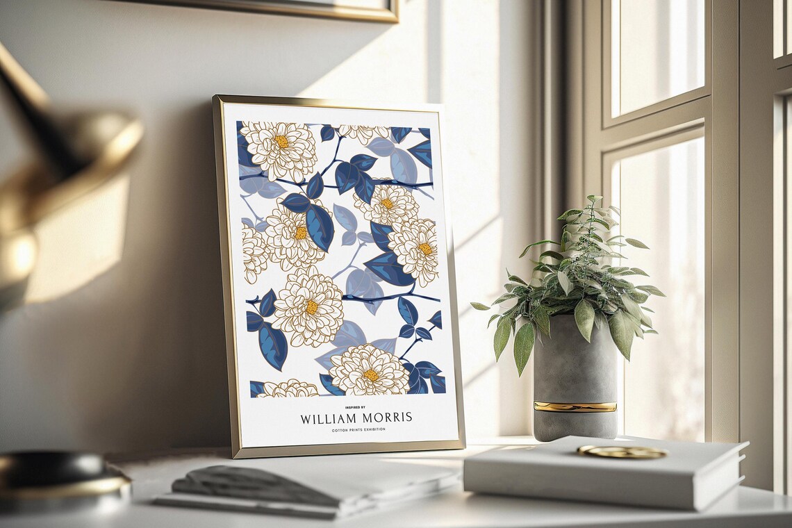William Morris Inspired Botanical Floral Art Print - Image 2