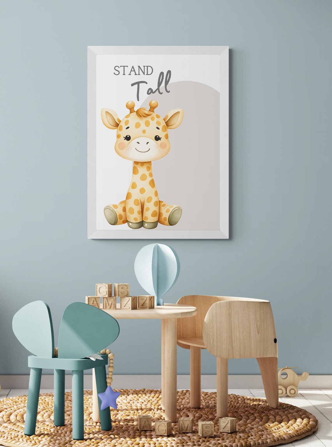 Stand Tall Giraffe, Boho Safari Nursery Art Print - Image 4