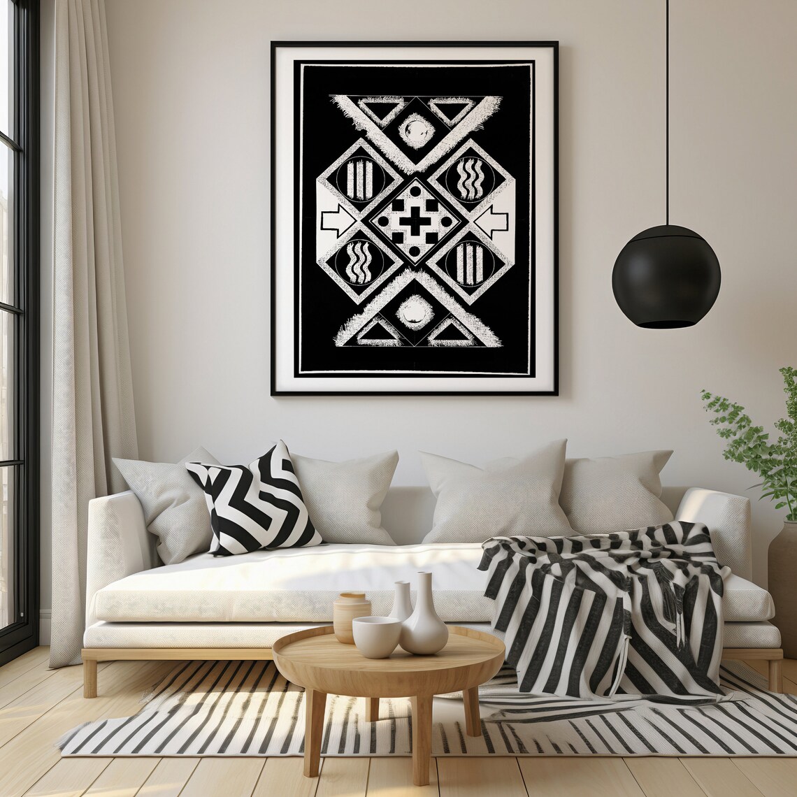 Geometric Abstract Op Art, Mid-Century Minimalist - Image 5