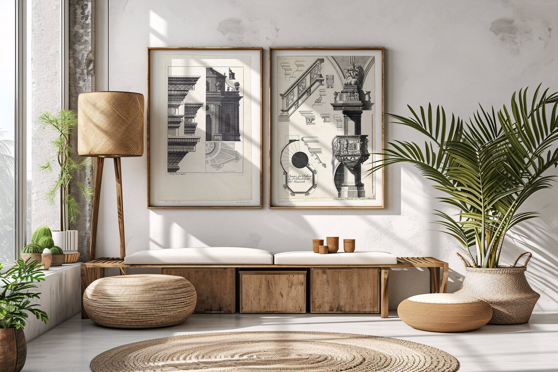 Vintage Architecture Line Art Architectural Prints - Image 5