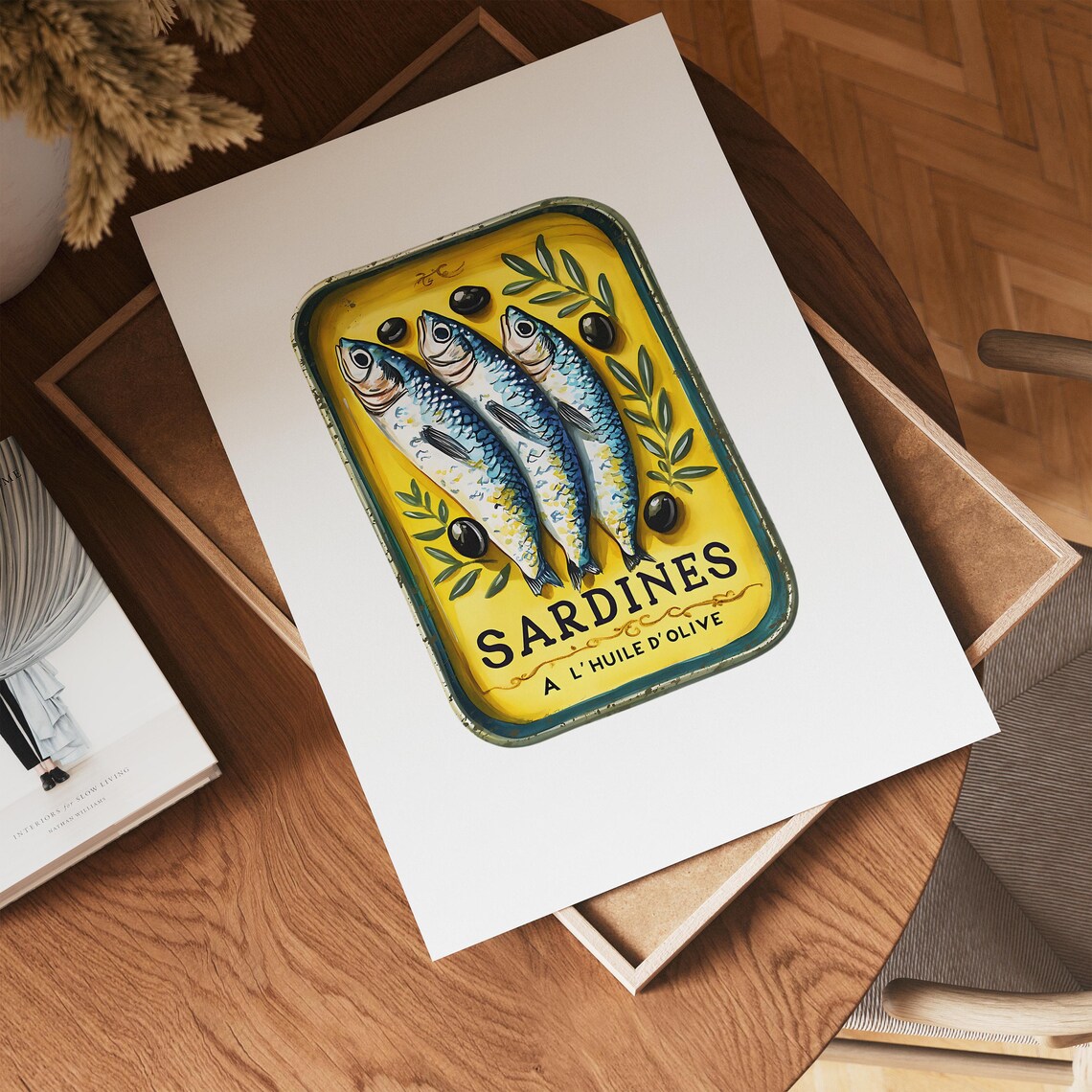 Minimalist Sardine Tin Art Print, Retro Seafood Decor - Image 4