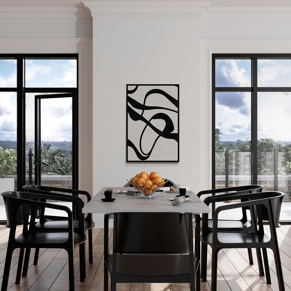 Minimalist Abstract Line Art, Modern Home Office Decor - Image 5