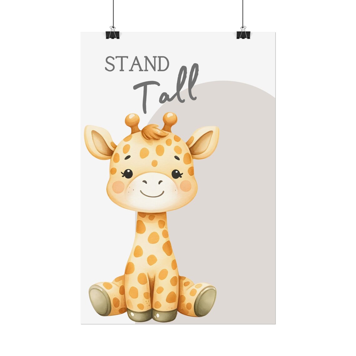 Stand Tall Giraffe, Boho Safari Nursery Art Print - Image 5