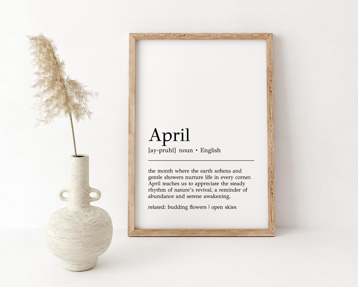 April Definition Minimalist Art Print, Spring Decor - Image 2