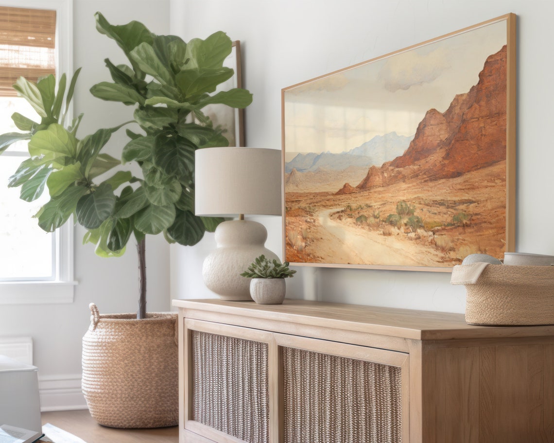 Desert Canyon Road Red Rock Landscape Frame TV Digital Art Poster - Image 2