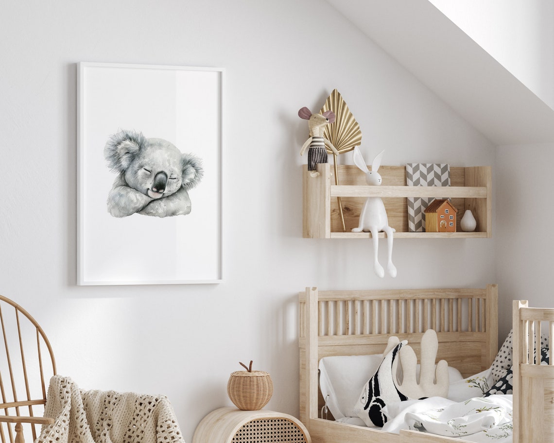 Sleeping Koala Print Koala Wall Art Cute Sleeping Animal Print Australian Animal Print Aussie Nursery Decor Australian Nursery Art - Image 2