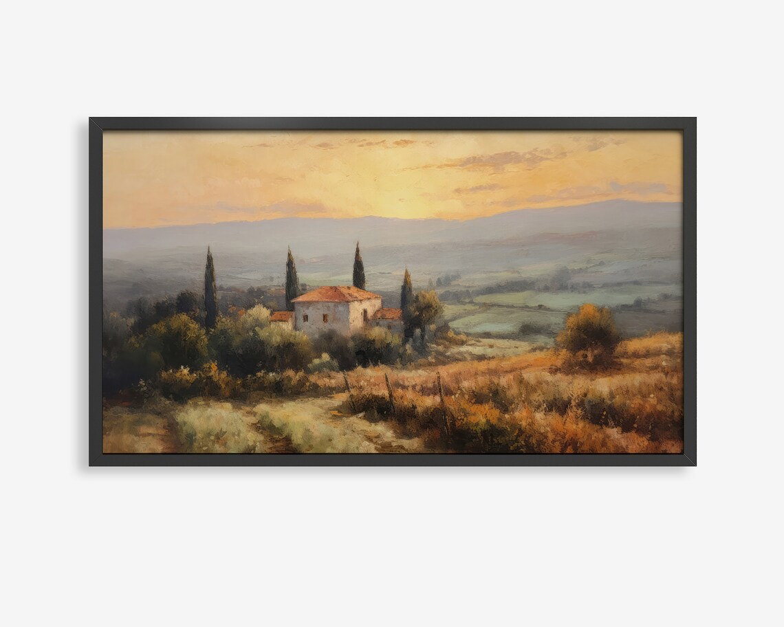 Tuscany Landscape Art Print, Italian Travel Poster