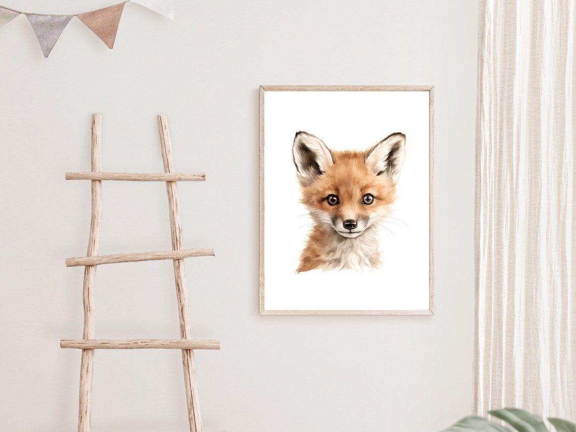 Fox Nursery Print Fox Wall Art Woodland Animal Print Nursery Decor Wall Art Baby Room Decor - Image 2