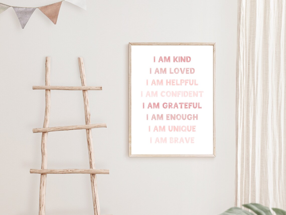 Pink Kids Affirmation Poster, Nursery Decor Art Print - Image 2