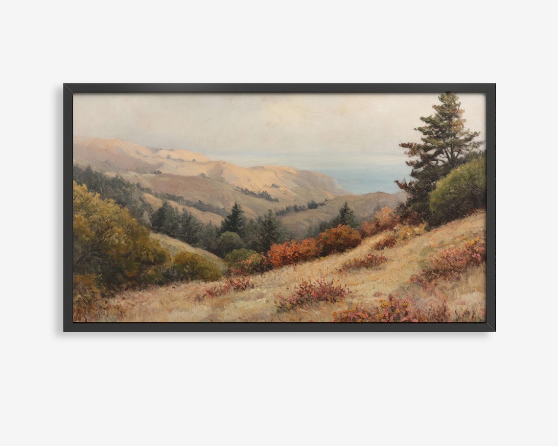 Autumn Big Sur Landscape Art Print, Fall Decor