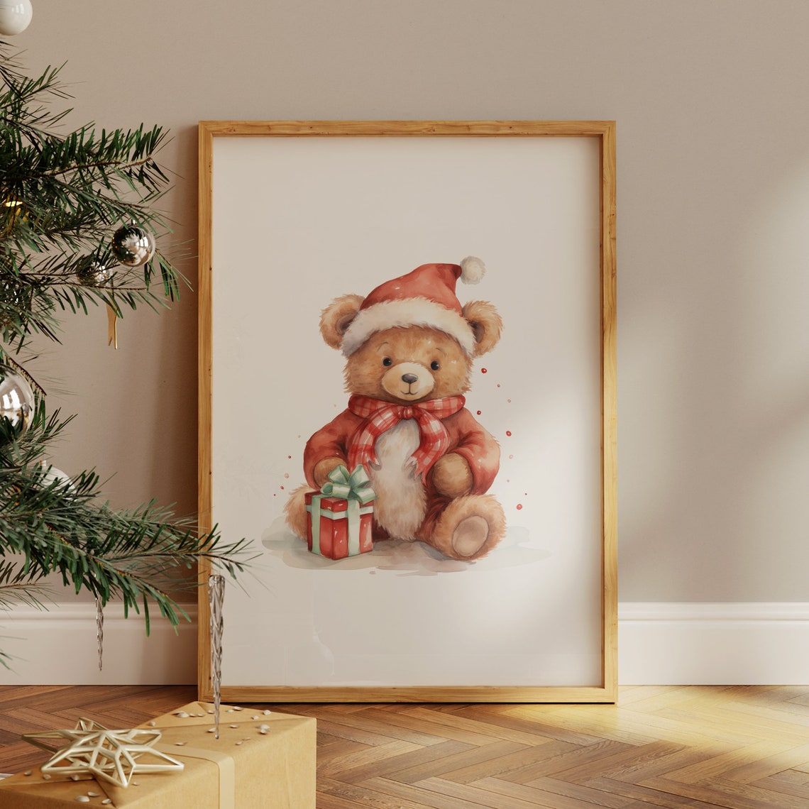 Cute Teddy Bear Christmas Nursery Decor Christmas Nursery Decor Christmas Nursery Print Print Teddy Bear Nursery Wall Art