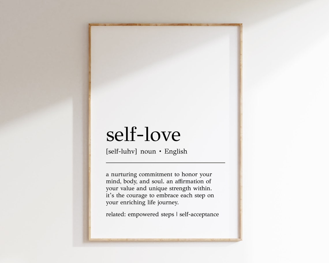 Self Love Dictionary Definition Positive Affirmation Mindset Poster