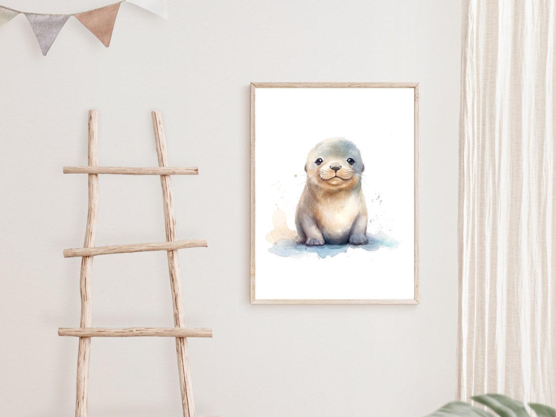 Seal Nursery Art Print, Nursery Decor - Image 2