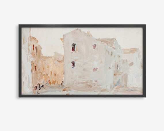 Mediterranean Old Town Street Impressionist Frame TV Art Poster