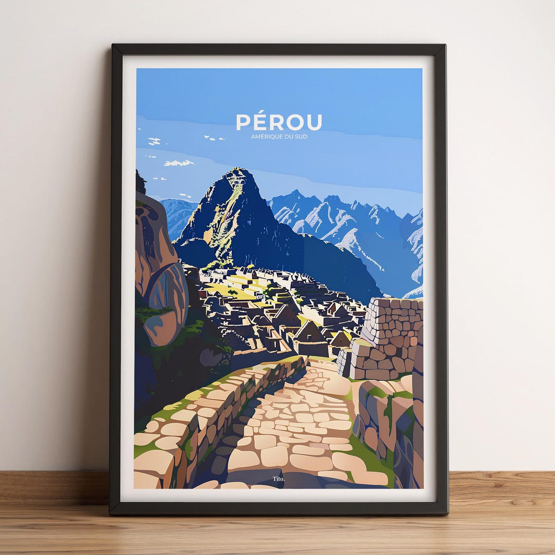 Peru Machu Picchu Inca Citadel Stone Terraces Andes Panorama Poster