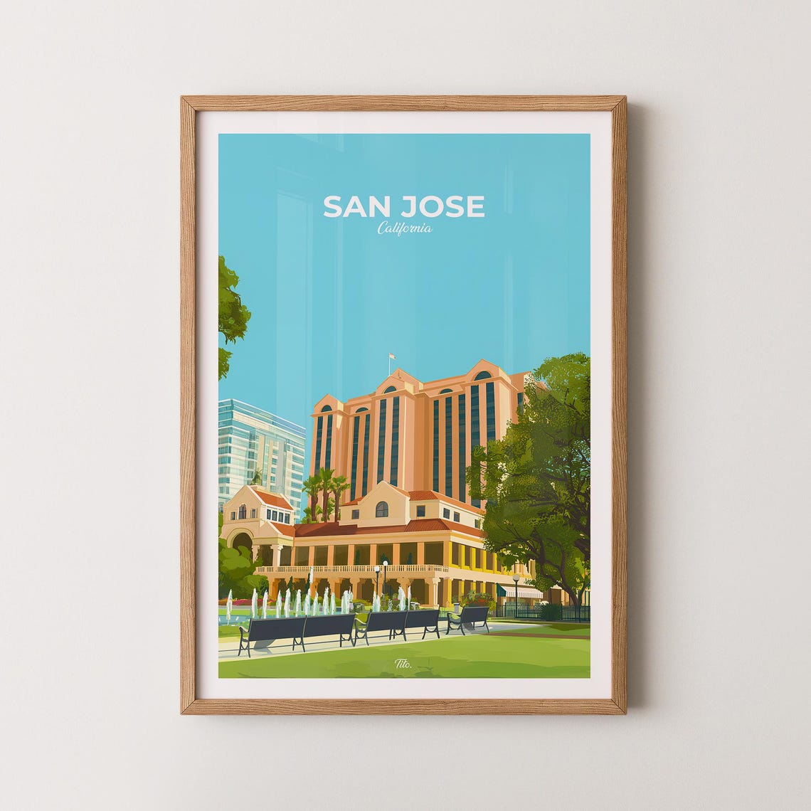 San Jose Poster San Jose Travel Poster San Jose Art Print San Jose Wall Art California Poster Gift For Travelers