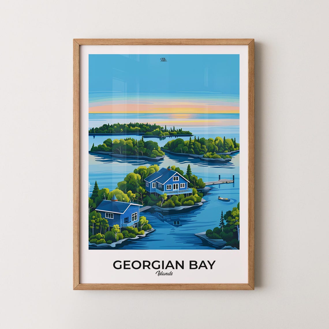 Georgian Bay Islands Poster Georgian Bay Travel Poster Georgian Bay Art Print Georgian Bay Wall Art Canada Poster Gift For Travelers
