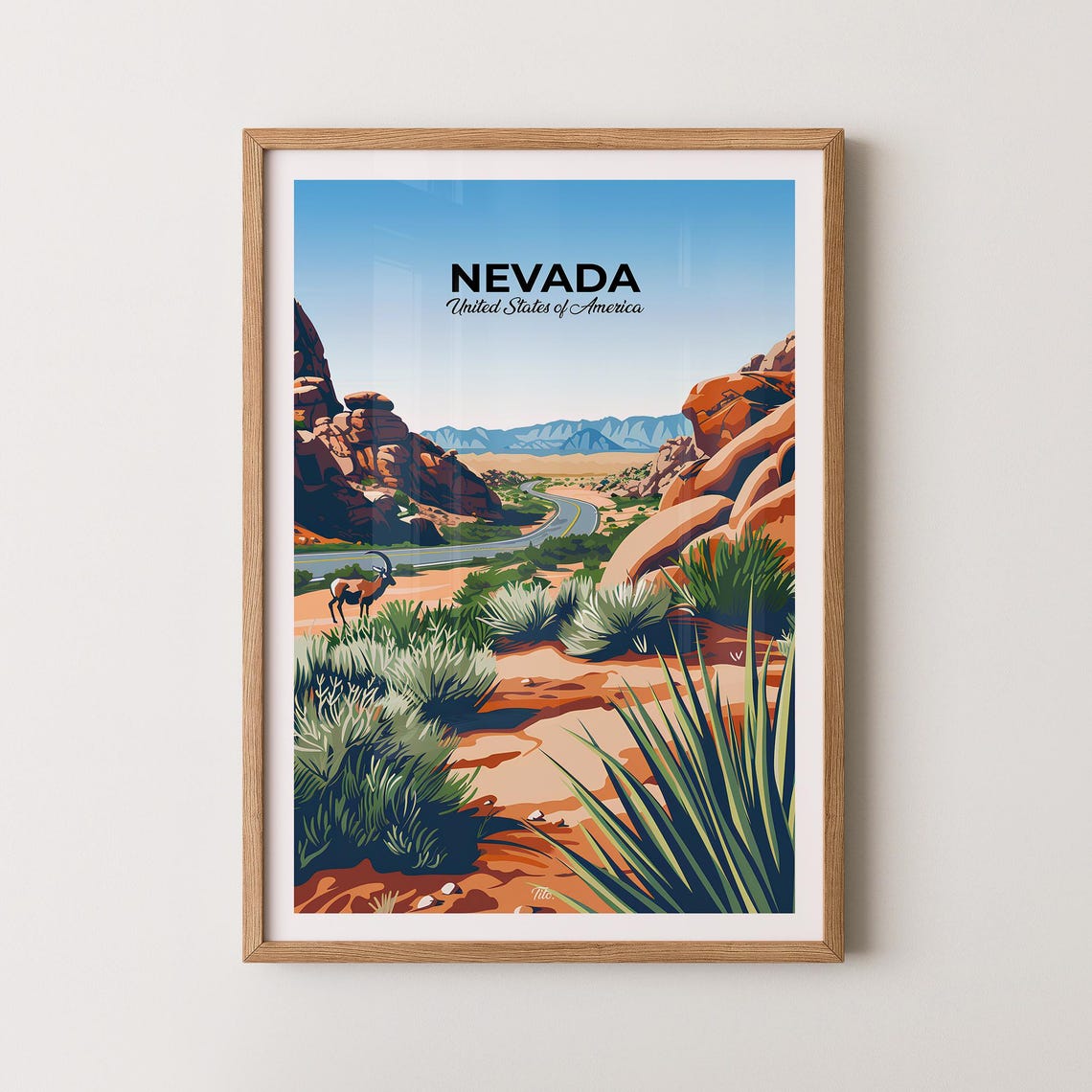Nevada Southwest Red Rock Desert Canyon Bighorn Sheep Poster