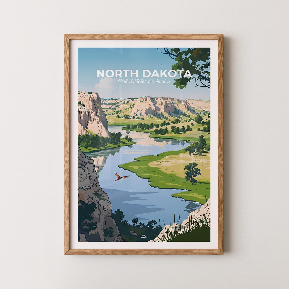 North Dakota Poster North Dakota Travel Poster North Dakota Art Print North Dakota Wall Art Usa Poster Gift For Travelers