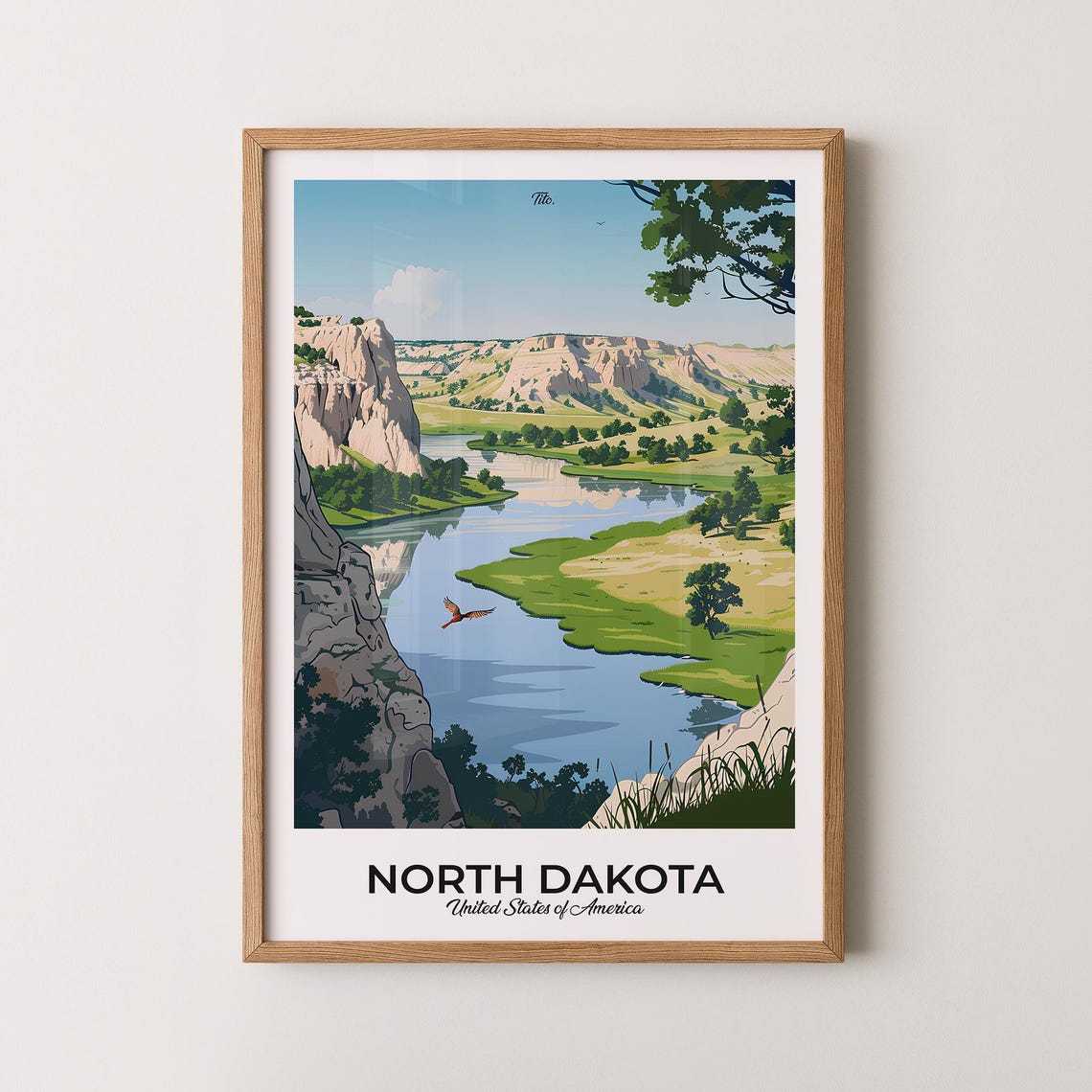 North Dakota Poster North Dakota Travel Poster North Dakota Art Print North Dakota Wall Art Usa Poster Gift For Travelers