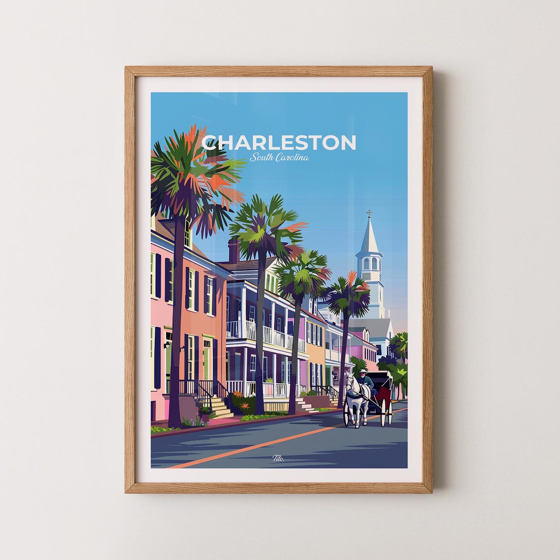 Charleston Poster Charleston Travel Poster Charleston Art Print Charleston Wall Art South Carolina Poster Gift For Travelers