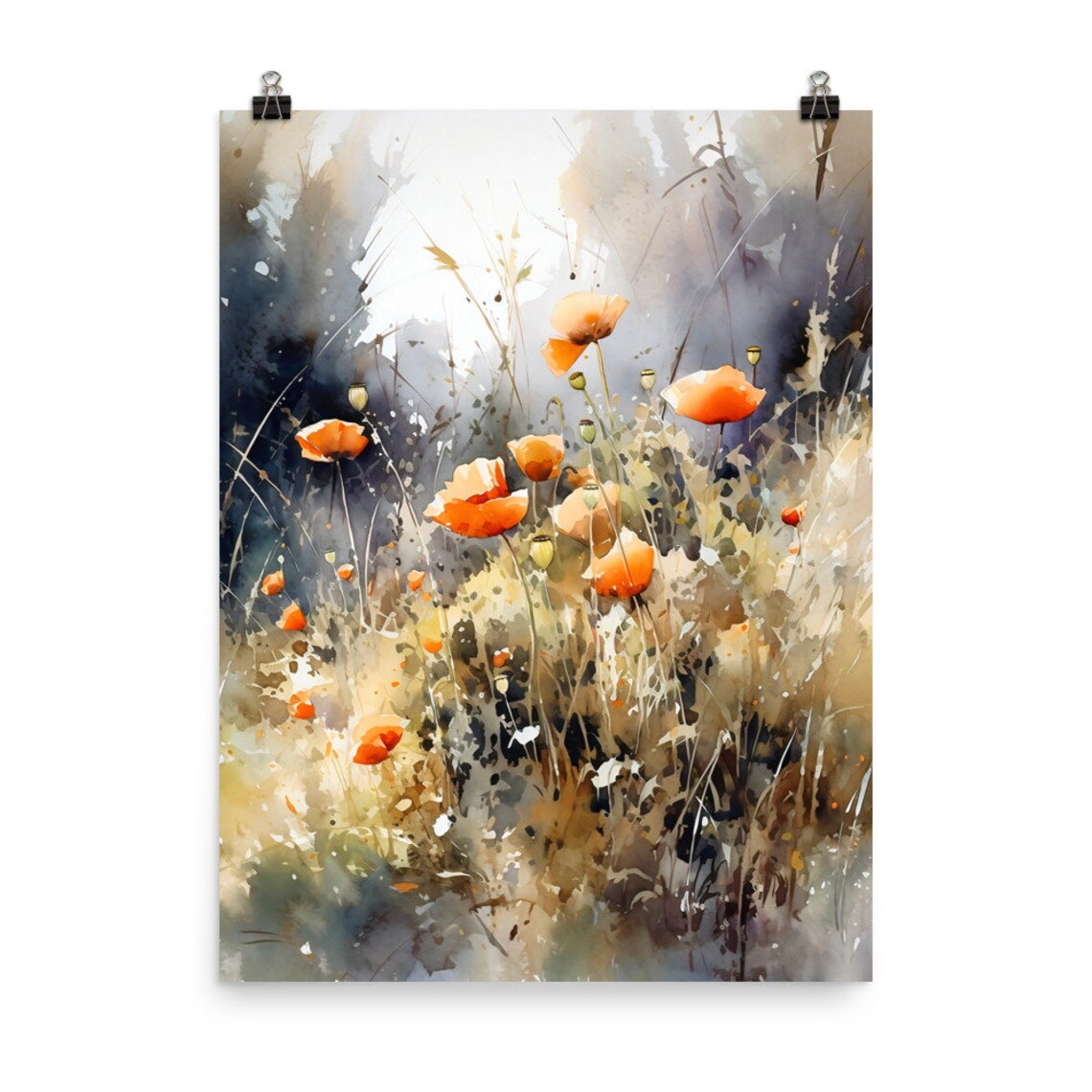 Poppy Field Botanical Art Print, Meadow Flowers - Image 5