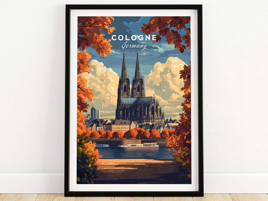 Cologne Travel Poster, Germany Art Print