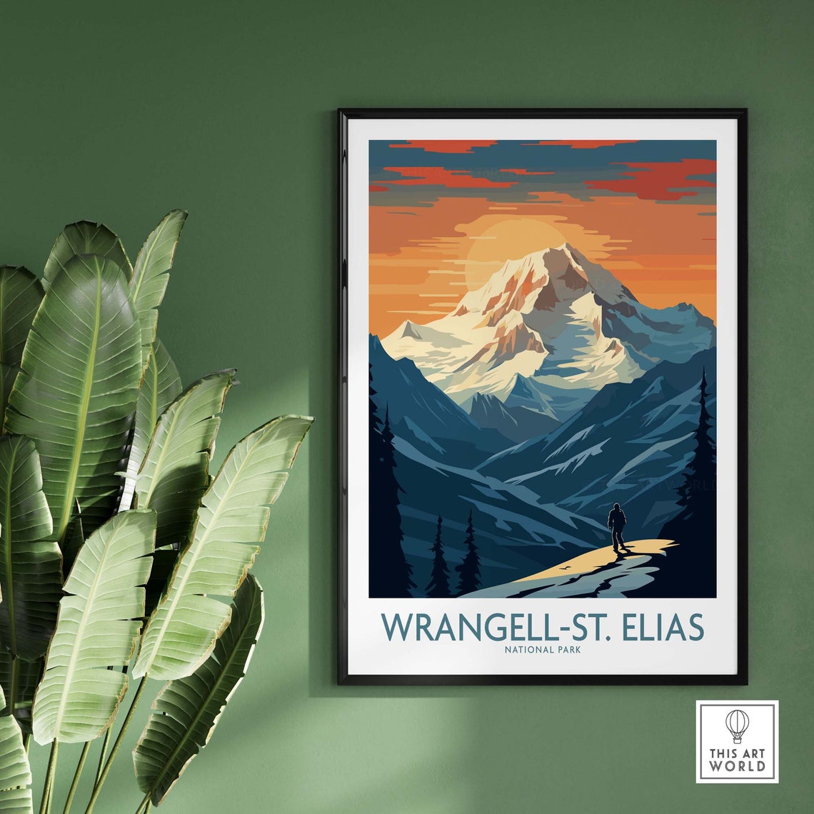 Wrangell St Elias National Park Alaska Glacier Peak Hiker Poster - Image 2