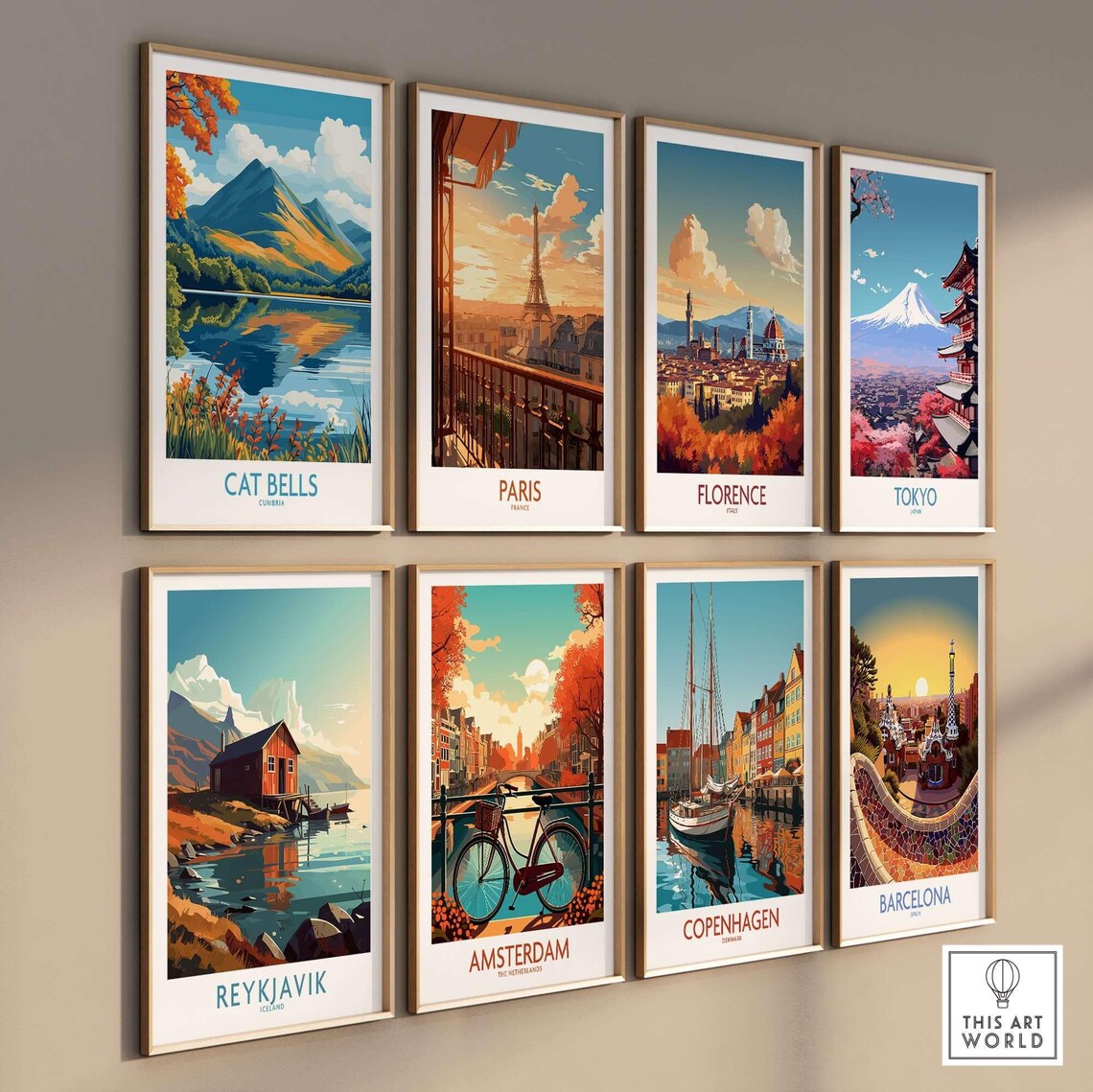 Cat Bells Cumbria Lake Reflection Autumn Fells Travel Poster - Image 3