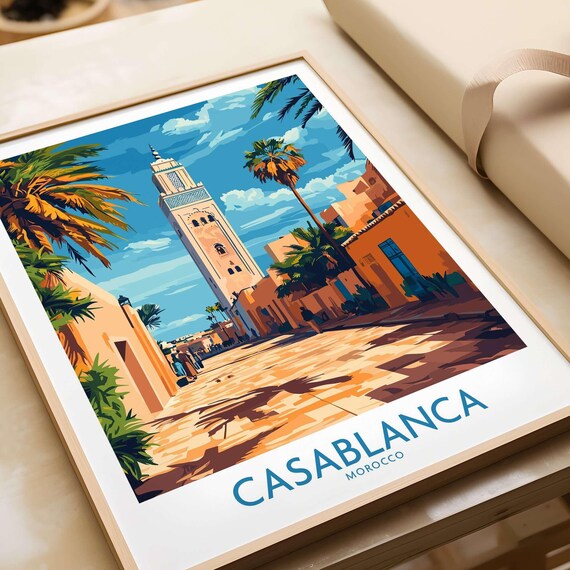 Casablanca Travel Poster Birthday Present Casablanca Wedding Anniversary Gift Casablanca