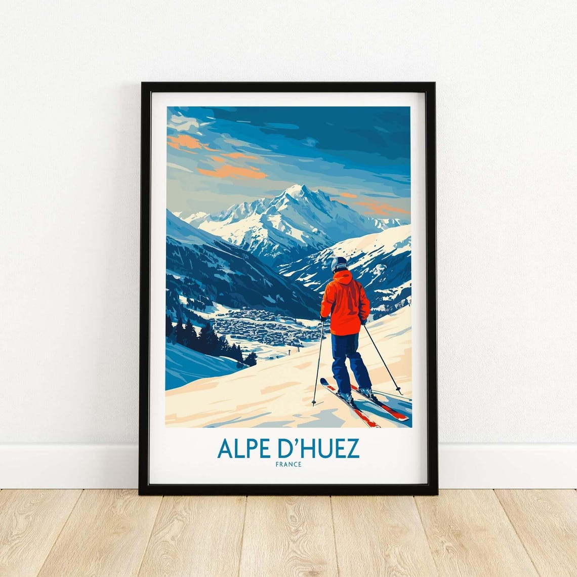 Ski Wall Art, Alpe Dhuez Ski Lodge Poster - Image 5