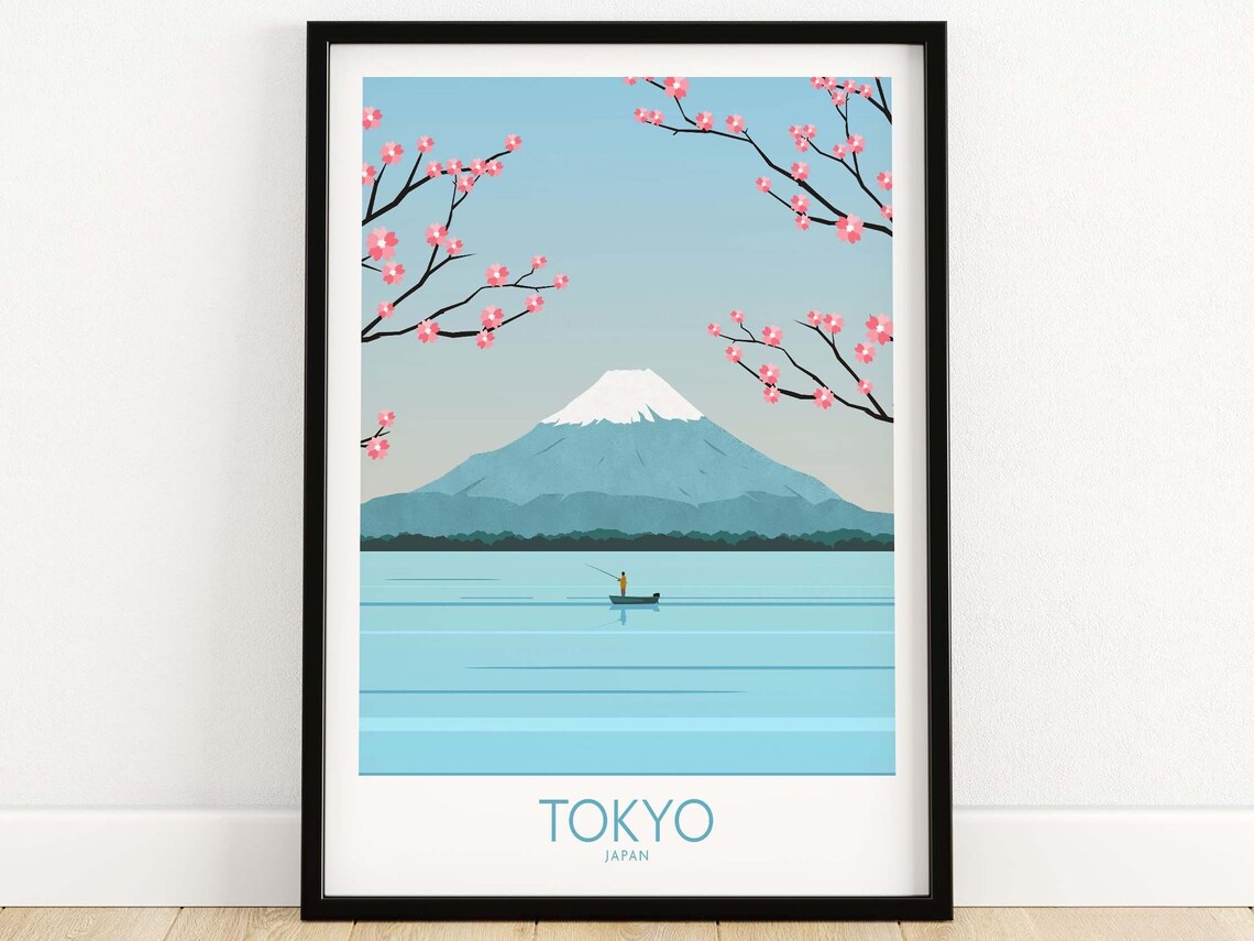 Tokyo Poster Japan Print, Mount Fuji Travel Poster