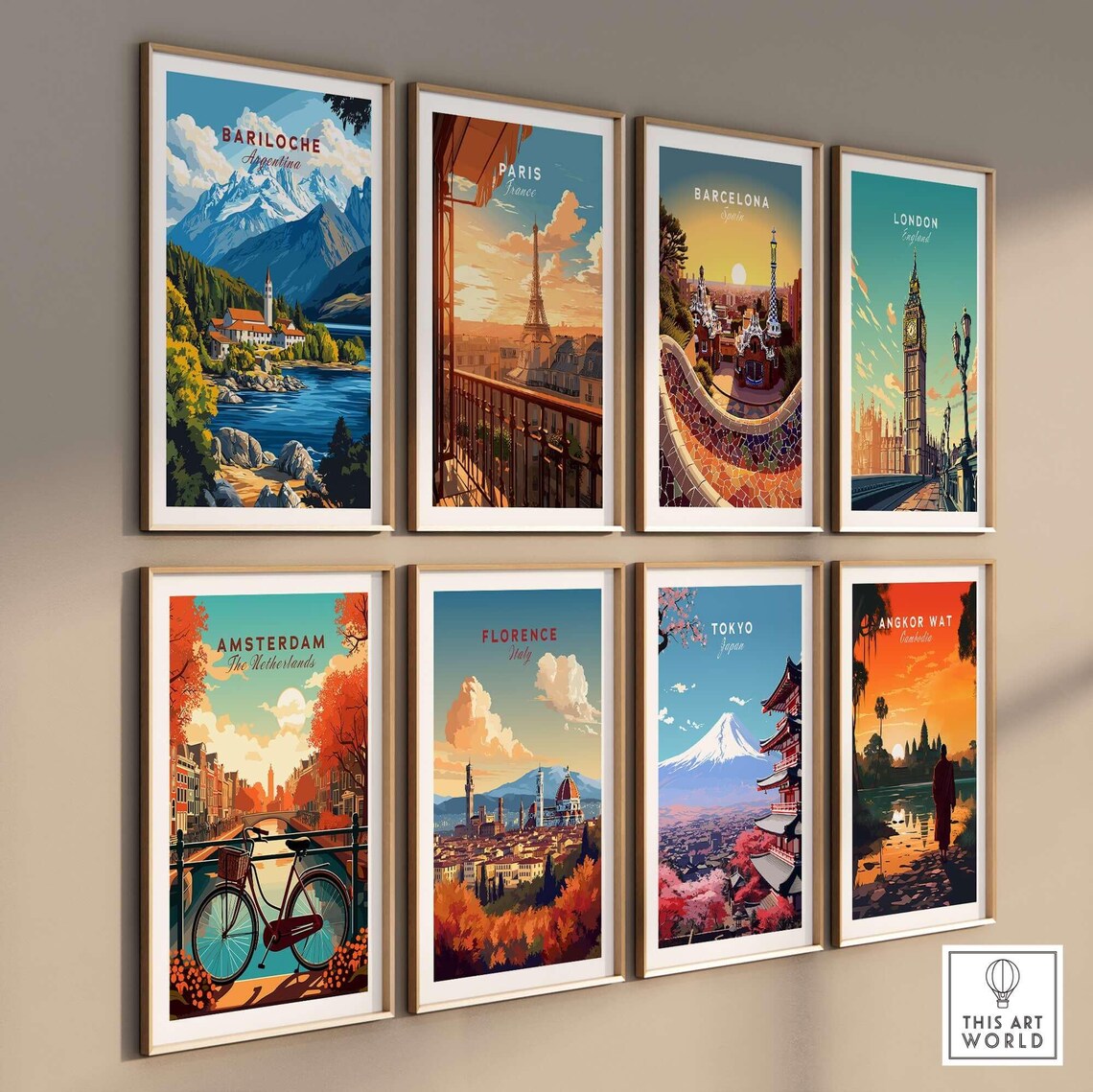Bariloche Argentina Lakeside Church Mountain Travel Art Poster - Image 3
