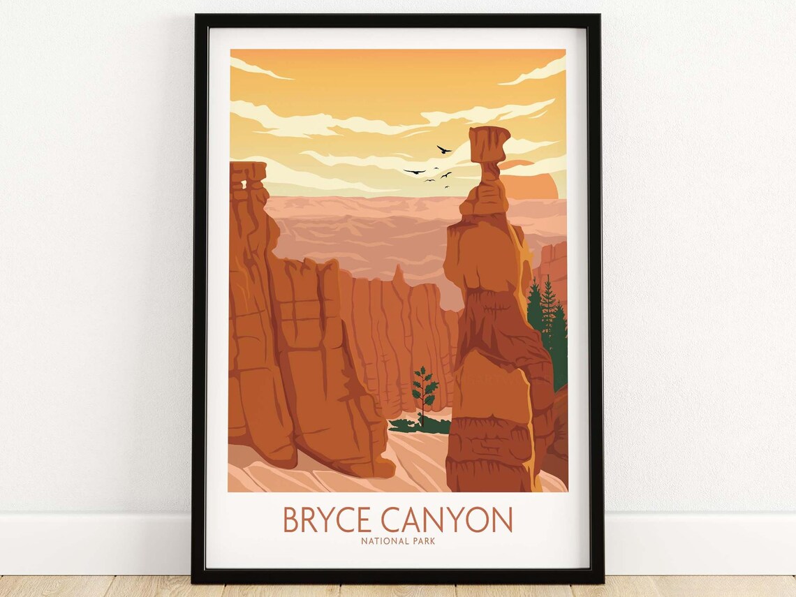 Bryce Canyon National Park Travel Poster Art Print