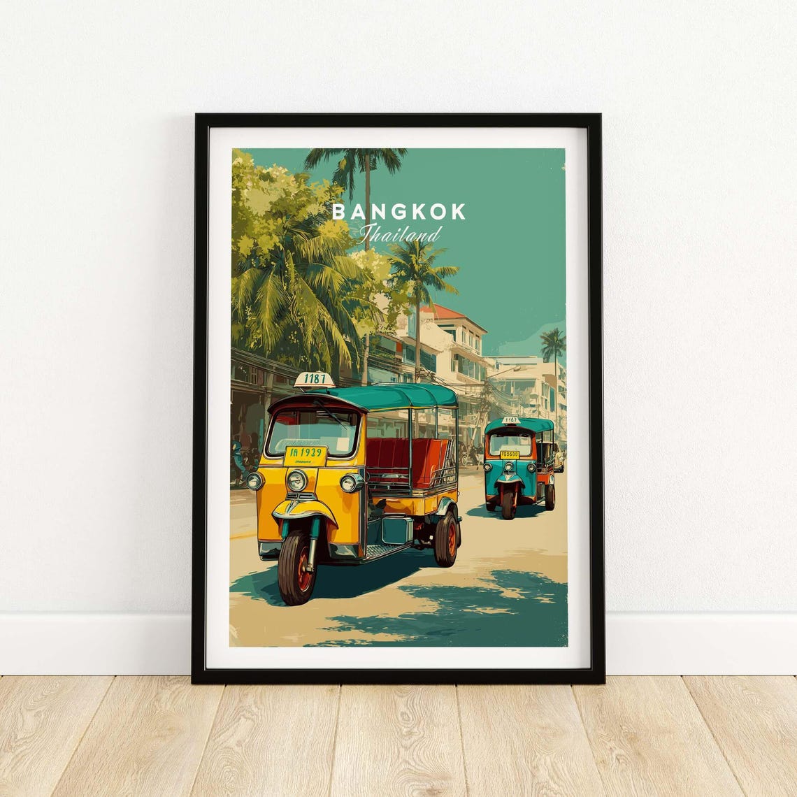 Bangkok Tuk Wall Art Poster Thailand City Street Print Urban Travel Decor Colorful Souvenir Gift Modern Home Decoration
