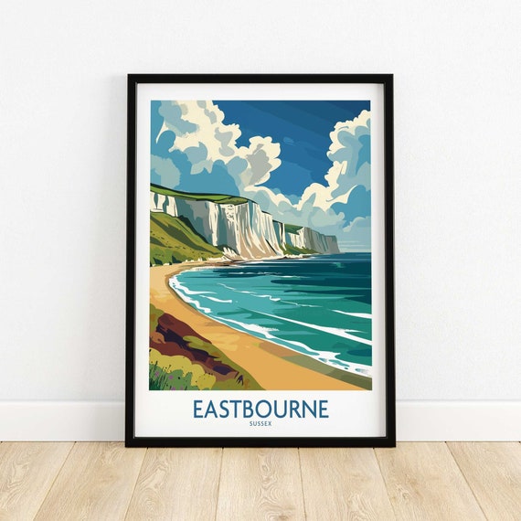 Eastbourne Travel Poster Wall Art Print Home Decor Artwork Gift Illustration Lover Prin