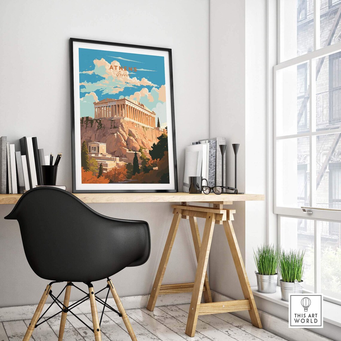Athens Greece Travel Poster, Vintage City Art Print - Image 4